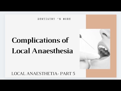 LOCAL ANAESTHESIA-PART 5(COMPLICATIONS OF LOCAL ANAESTHESIA)