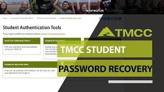 TMCC Student username and password recovery guide