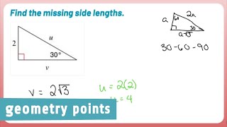 Geometry Points: Finding Side Lengths of a 30-60-90 Triangle (Example 1)