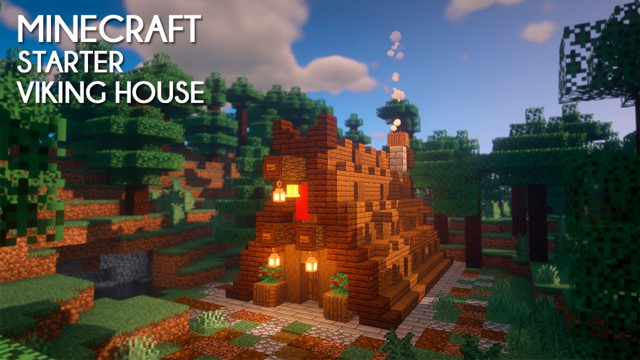 Minecraft: How to build a STARTER VIKING HOUSE - YouTube