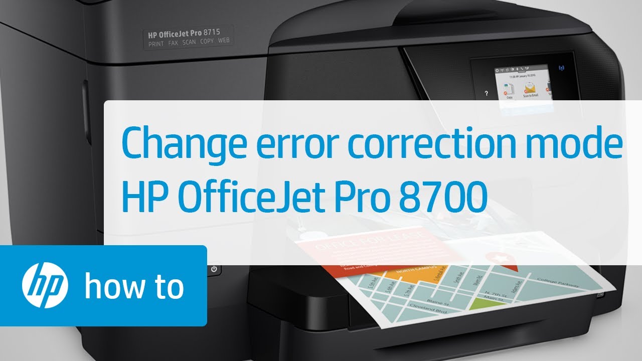 Changing Error Correction Mode | HP OfficeJet Pro 8700 Series Printers | HP  - YouTube