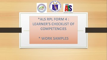 ALS RPL FORM 4 - LEARNER