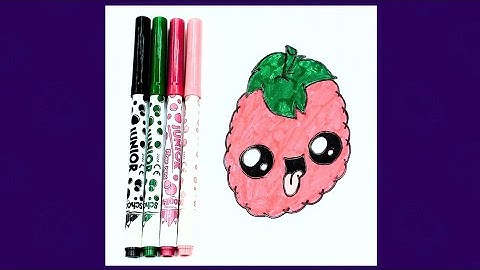 How to draw a cute raspberry #video #drawing #tinyartist 