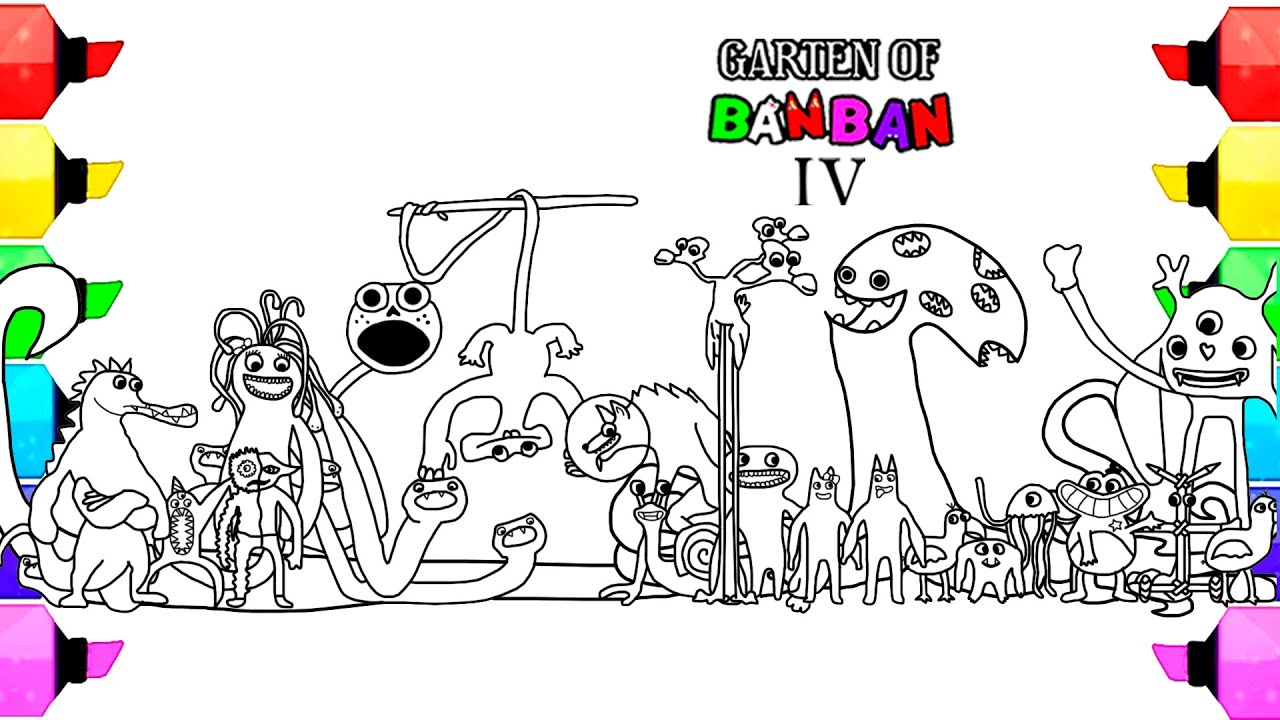 Garten of Banban coloring pages 4 – Having fun with children