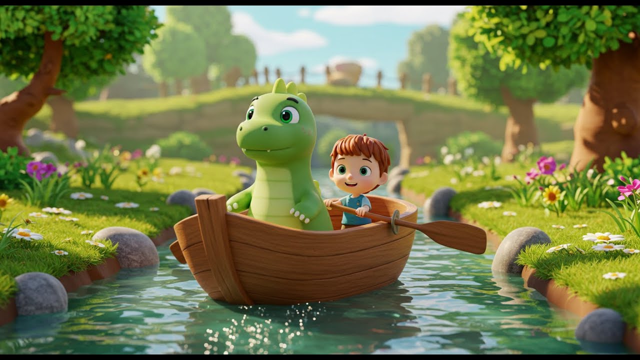 Row Row Your Dinosaur | Adventure Song for Kids | Nursery Rhymes and Baby Songs