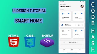UI Design Tutorial - Smart Home | HTML CSS BOOTSTRAP