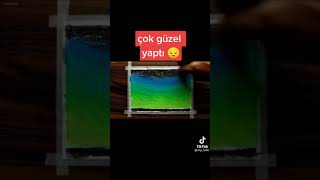 bant ve pastel boya ile çok güzel bir manzara resmi