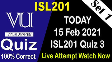 ISL201 Quiz 3 Solution 2021 | 15 Feb Fall 2020 |  ISL201 Quiz 3 Solv | Set 1 | AM Knowledge Official