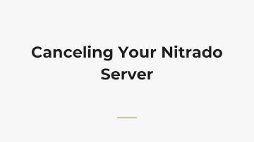 Canceling Your Nitrado Server
