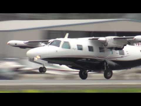 n444wf-mitsubishi-mu-2-landing-&-takeoff-practice-at-hollister