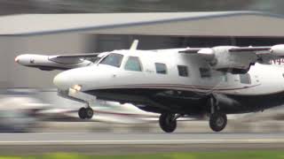 N444WF Mitsubishi MU-2 Landing & Takeoff Practice at Hollister