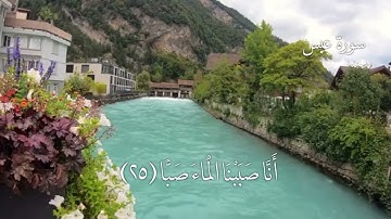 سورة عبس - مكتوبه - للقارىء عبدالله خياط