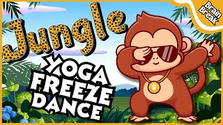 🐒Jungle Yoga Freeze Dance🐍 | Brain Break | Animal Yoga | Yoga for Kids |  Movement Break for Kids Resimi