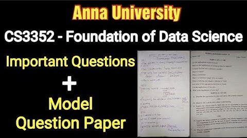 Reg-21 | CS3352 | Foundation of Data Science | Important Questions | Model Question paper 👍