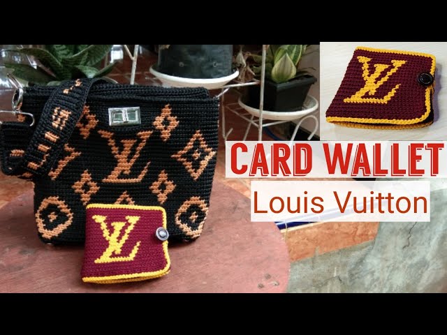 Tas Hape Rajut - crochet cellphone bag LV (Louis Vuitton Tapestry) 