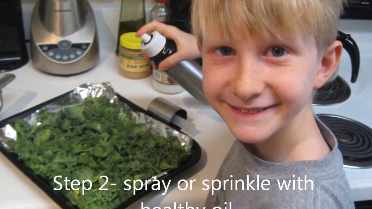 How to Make Kale Chips: Kids Cooking Life Skills - YouTube
