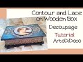DIY: Ξύλινο κουτί με κοντούρ και δαντέλα!  Wooden box with contour and lace!  ArteDiDeco
