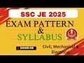 SSC JE 2025 Exam Pattern &amp; Syllabus Explained | Pattern &amp; Syllabus समझें आसान भाषा में Civil EE Mech