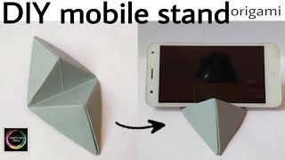 DIY mobile stand | how to make an origami phone stand | no glue mobile stand |Bani's Fun Place