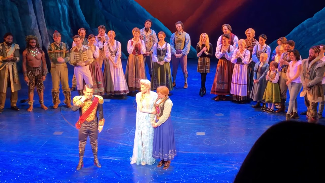 Frozen Broadway Caissie Levy, Patti Murin, Joe Carroll Last Curtain Call