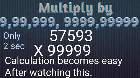 How to multiply fast | 9, 99, 999, 9999 and 99999 | Fast multiplication Trick | Multiplication trick