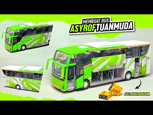 MEMBUAT MINIATUR BUS ASYROF TUAN MUDA DARI KARTON || FULL SPEK PINTU BISA DIBUKA!!! class=