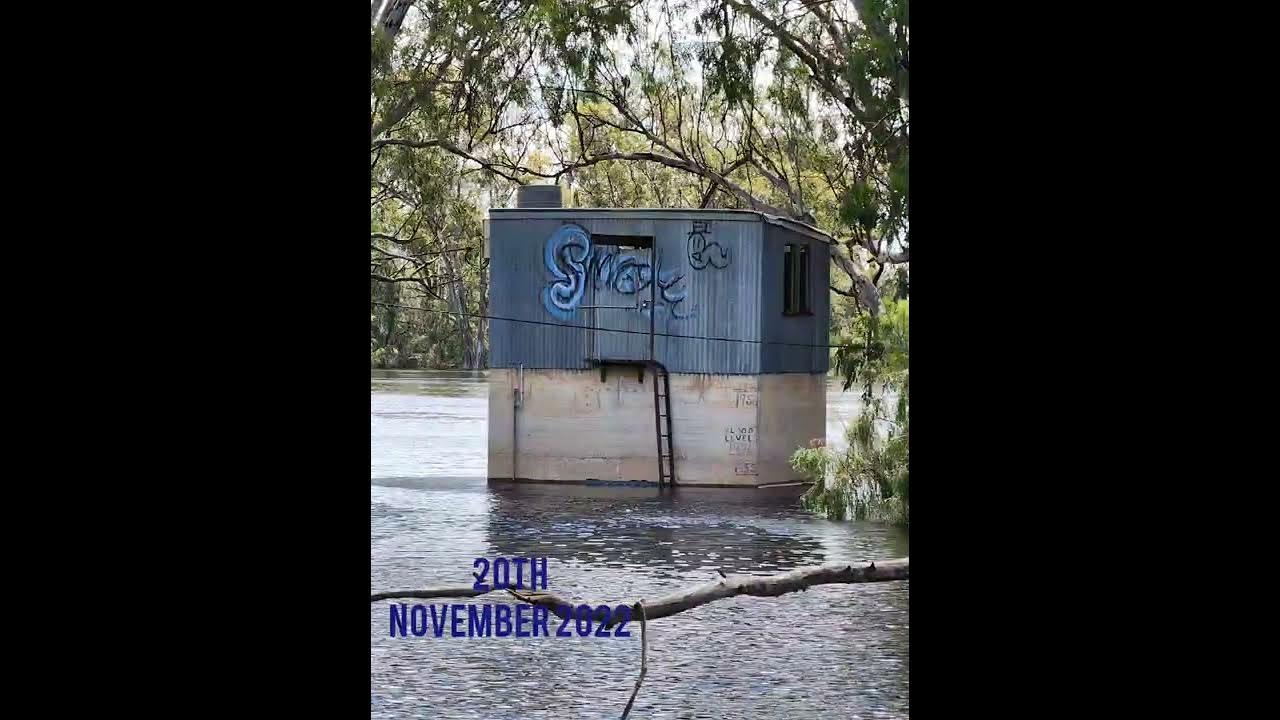 Mildura Floods 2022 Flora Ave Pump Shed Flood Marker YouTube
