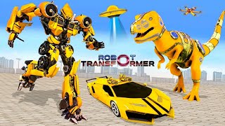 Car Robot Dino Transforming Game 2021: Blue Dino Robot Wars - Android Gameplay screenshot 2