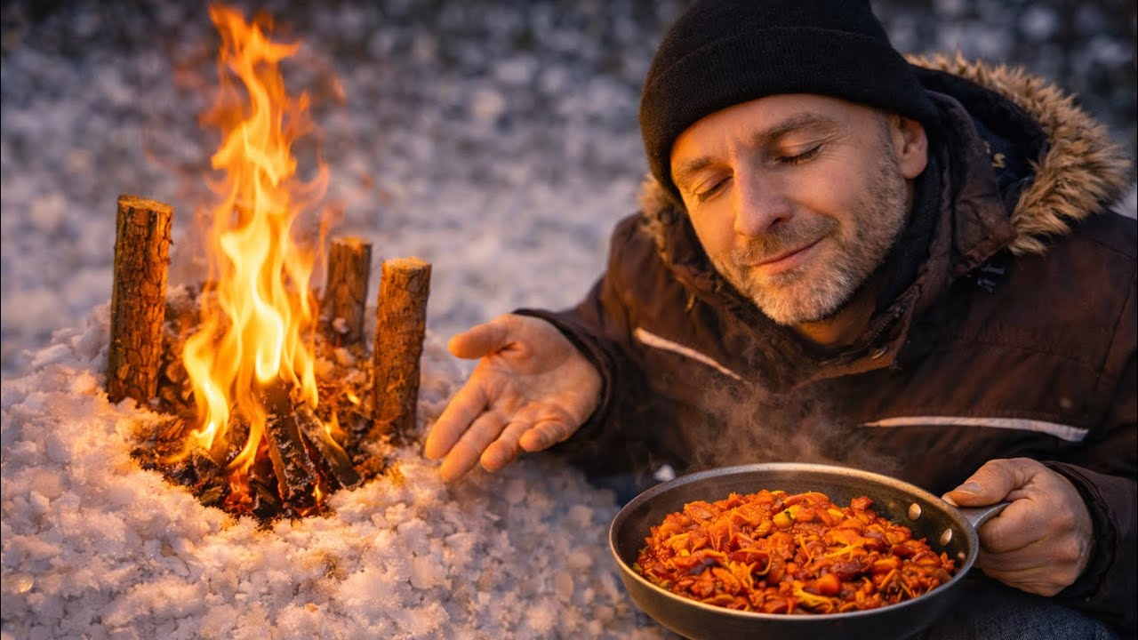 Snow Stove Cooking in the Wild | ASMR