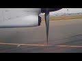rare view of Bombardier Q400 Dowty Propellor pitch change at T/O