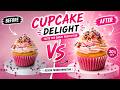 Cupcake Poster Design in Canva | Before vs After ✨