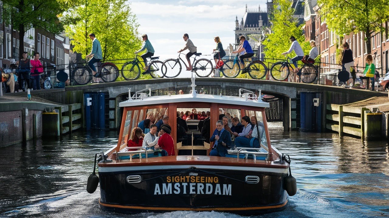 Canal Cruise - City Tour - Amsterdam 2024 | 4K