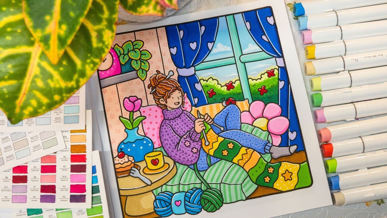 A Peaceful Coloring Break for Your Busy Day 🌺🧶