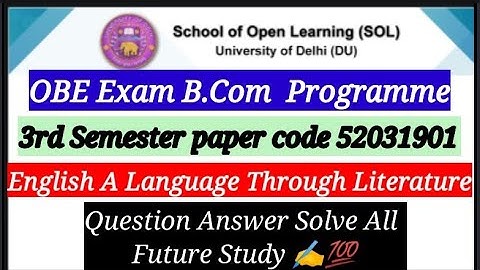 Q.5 (A+B) ka Answer B.Com program English language through literature OBE Exam 3rd semester 52031901