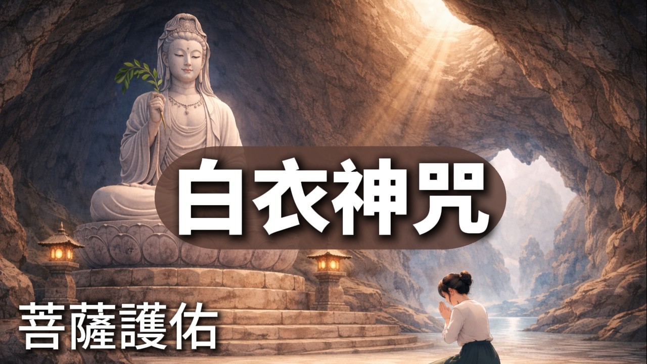 白衣神咒 1Hour✨最慈悲的頻率｜啟動菩薩慈悲護佑🧘‍♀️｜尋聲救苦｜有求必應｜大慈大悲救苦救難｜滿願｜白衣観音様｜白衣神咒｜WhiteGuanyin Mantra｜백의관음대사영감신주
