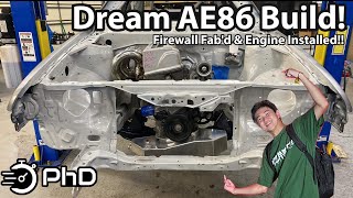 Fabbing Firewall & Mounting Engine! My DREAM AE86 Race Car Build Continues!