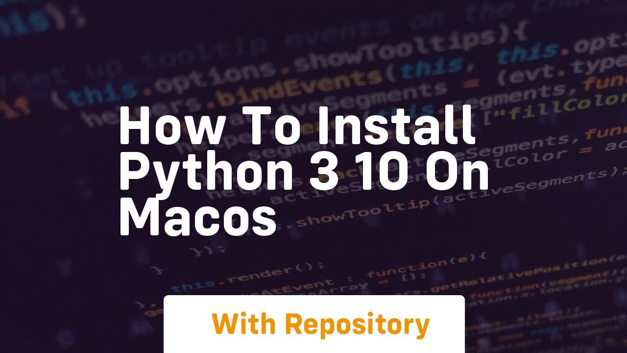 How to install python 3 10 on macos - YouTube