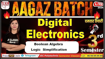 #30 Digital Electronics UPBTE 3rd Semester Inauguration Batch || JE CLASSES Meerut || Upbte 3rd S...