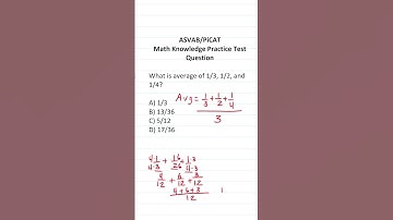 ASVAB/PiCAT Mathematics Knowledge Practice Test Q: Average & Fractions #acetheasvab w/ #grammarhero