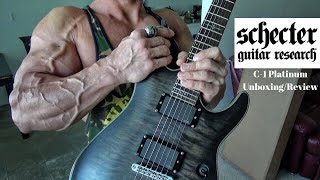 great beginner guitar!!!! unboxing review schecter c-1 platinum