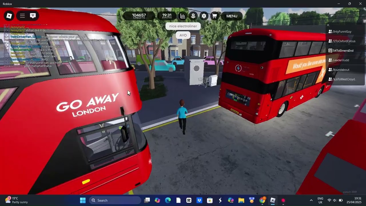 Resting in THHS in roblox croydon + looking at imonly's Croycoach Electroliner