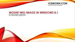 Mount IMG Image in Windows 8.1