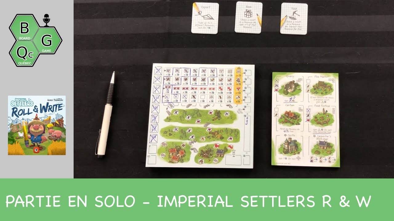 Partie en solo - Imperial Settlers: Roll & Write