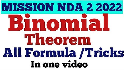 NDA 2 2022 || NDA Mathematics || Binomial Theorem || All formula and Tricks Revision ||