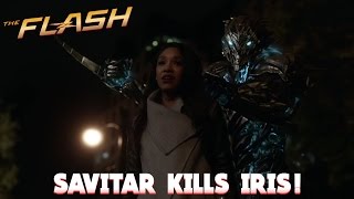 The Flash 3X22 Savitar Kills Iris Death Scene