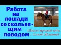 РАБОТА НА ЛОШАДИ СО СКОЛЬЗЯЩИМ ПОВОДОМ