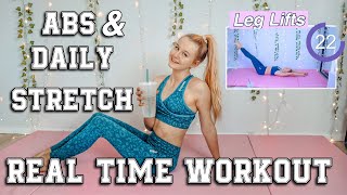 REAL-TIME WORKOUT ROUTINE ABS & DAILY STRETCHES | MaVie Noelle image