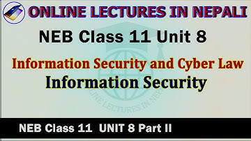Unit8#2 || Information Security Details || Information Security and Cyber Law || NEB Class 11 Notes