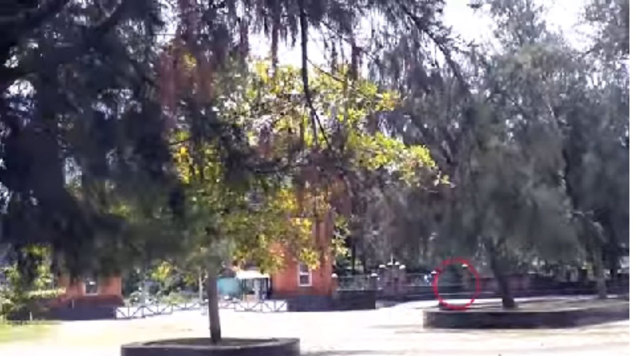 creepy ghost filmed in public park
