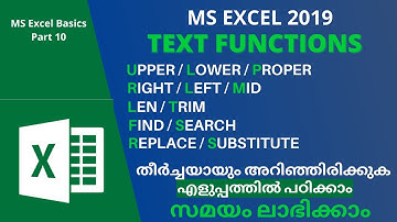 Text Functions in Excel in Malayalam